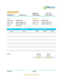 editable receipt template south africa