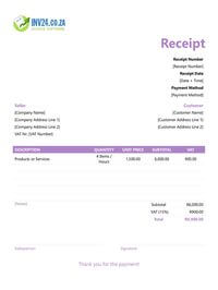 fillable receipt template south africa