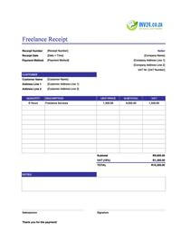 freelance receipt template south africa