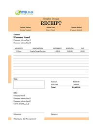graphic design receipt template south africa