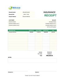 insurance receipt template south africa