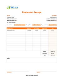 itemized restaurant receipt template south africa