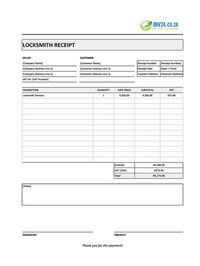 locksmith receipt template south africa