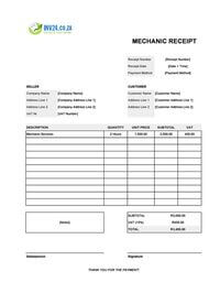 mechanic receipt template south africa