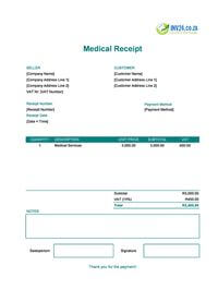 medical receipt template south africa