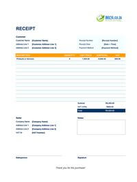 modern receipt template south africa