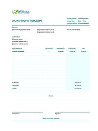 non profit receipt template south africa