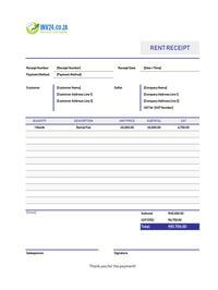 online rent receipt template south africa