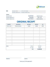original receipt template south africa