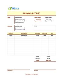 parking receipt template south africa