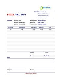 pizza receipt template south africa