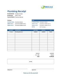 plumbing receipt template south africa
