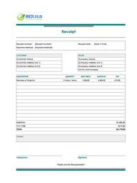 printable blank receipt template south africa