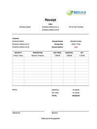 printable cash receipt template south africa