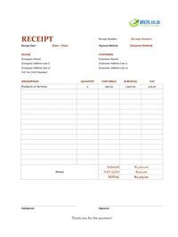 receipt example template south africa