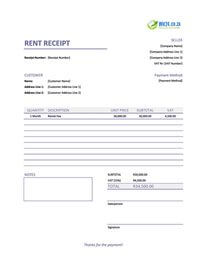 rent receipt template south africa