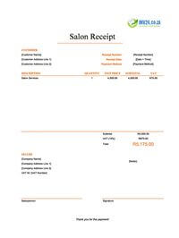salon receipt template south africa