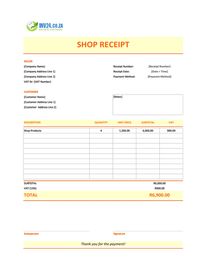 shop receipt template south africa