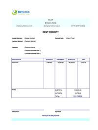 simple rent receipt template south africa