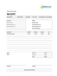 small business sales receipt template south africa