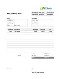 tailor receipt template south africa
