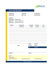 taxi cab receipt template south africa