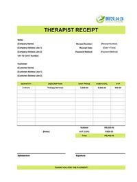 therapist receipt template south africa