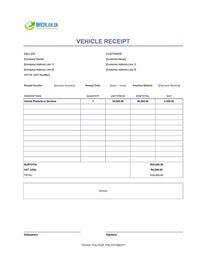 vehicle receipt template south africa