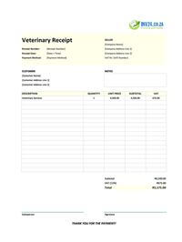 veterinary receipt template south africa