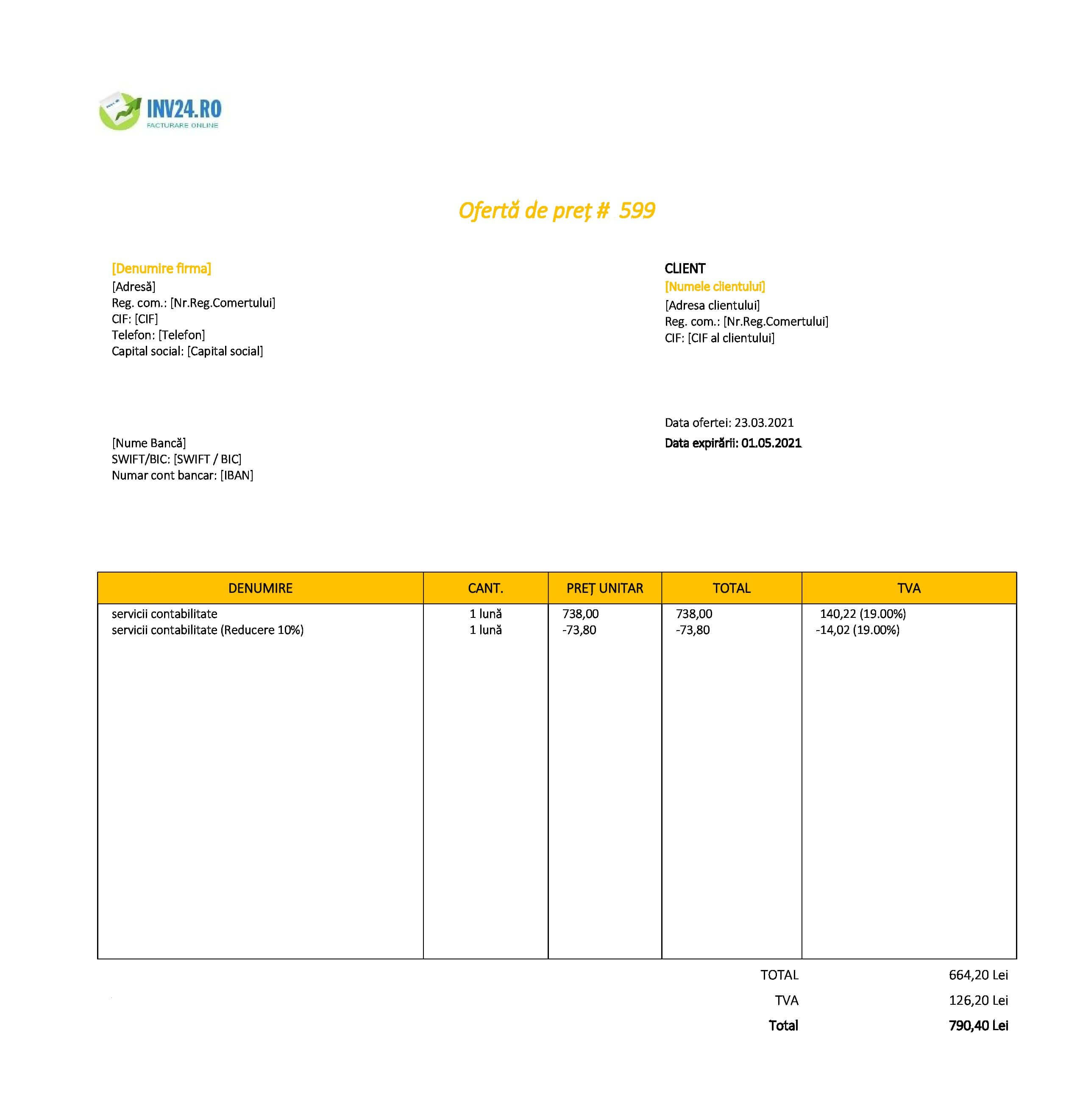model ofertă prestari servicii contabilitate model ofertă prestari servicii contabilitate