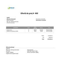 model ofertă de preț produse model ofertă de preț produse