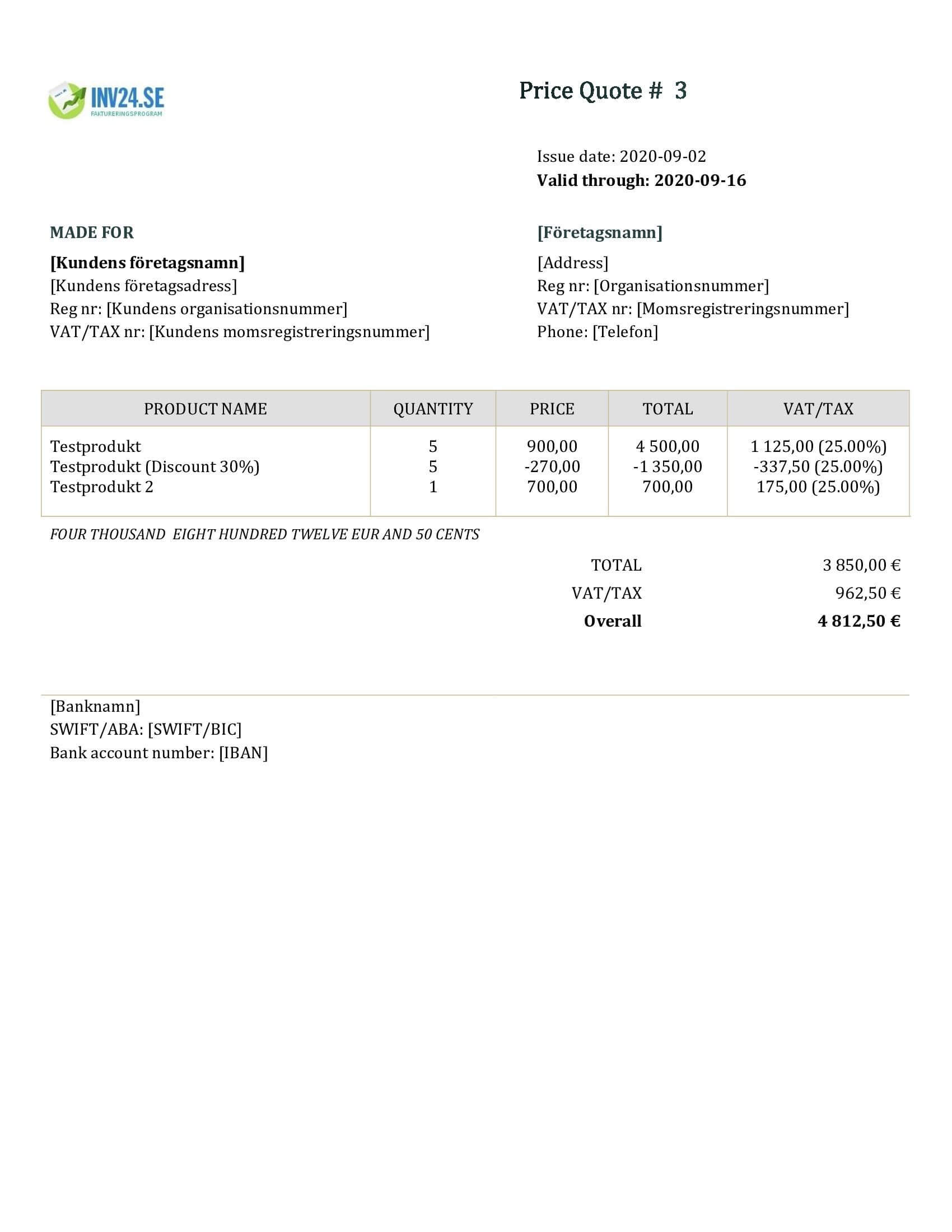 offertmall på engelska (Word / Google Docs) offertmall på engelska (Word / Google Docs)