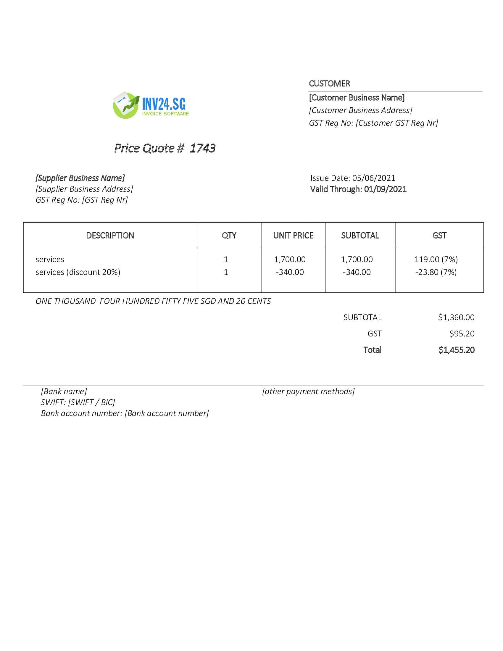 service quotation template singapore