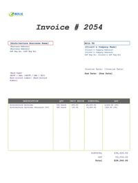 Architecture invoice template singapore