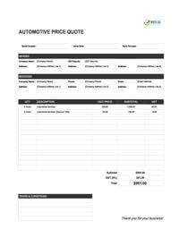 automotive quote template singapore
