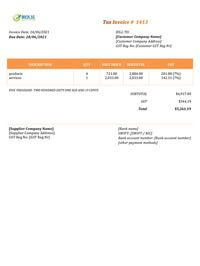 blank gst invoice template singapore