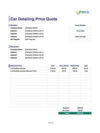 car detailing quote template singapore car detailing quote template singapore