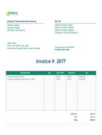 Carpet cleaning invoice template singapore