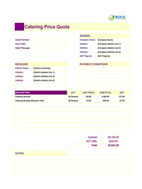 catering quote template singapore catering quote template singapore
