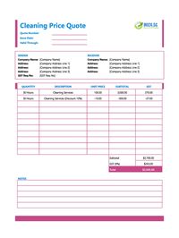 cleaning quote template singapore