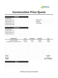 construction quotation template singapore