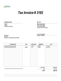 deposit invoice template Singapore