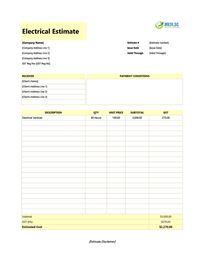 electrical estimate template singapore