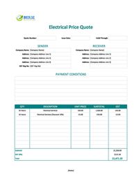 electrical quote template singapore