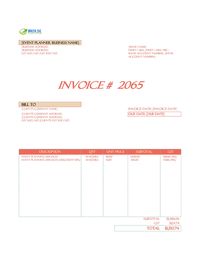 Event planner invoice template singapore
