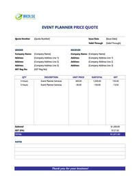 event planner quote template singapore event planner quote template singapore