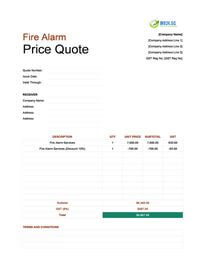 fire alarm quote template singapore