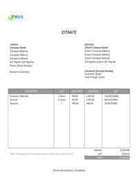 formal estimate template singapore