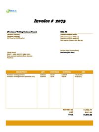 Freelance writing invoice template singapore