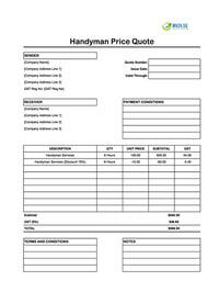 handyman quote template singapore
